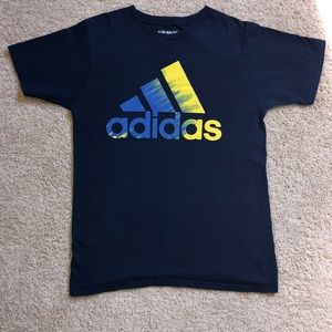 ADIDAS NAVY BLUE - Graphic Tee - Blue and Yellow/